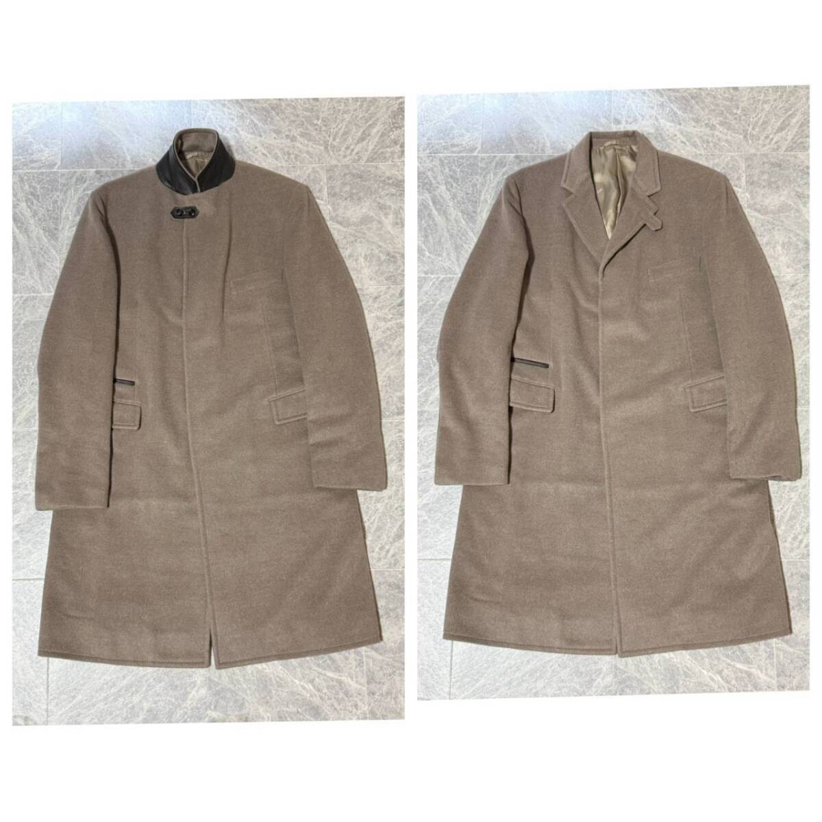 HERMES 2021AW Liverpool Coat エルメス 2021年秋冬 リバプール 100% カシミヤ レザー装飾 ディテール チェスター コート サイズ54