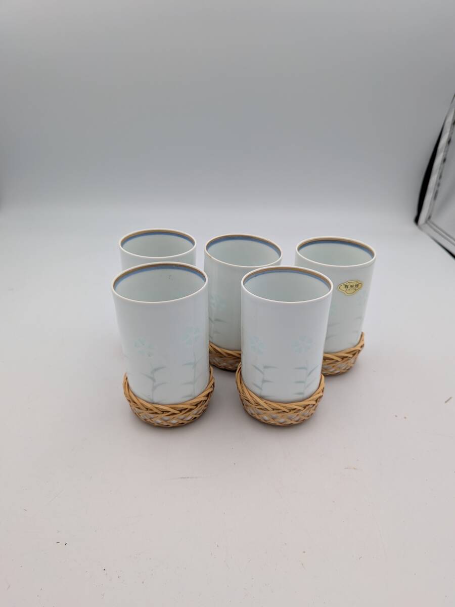☆995ｃ　長期保管品　有田焼　ホタル撫子　5客セット　湯呑み