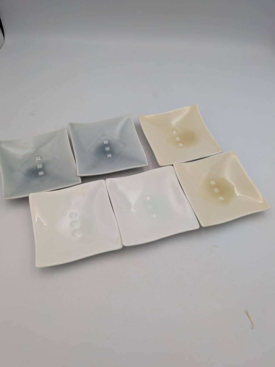 【☆1260【長期保管品】　たち吉　釉シリーズ　釉取り分け揃　角皿　6枚セット　　】