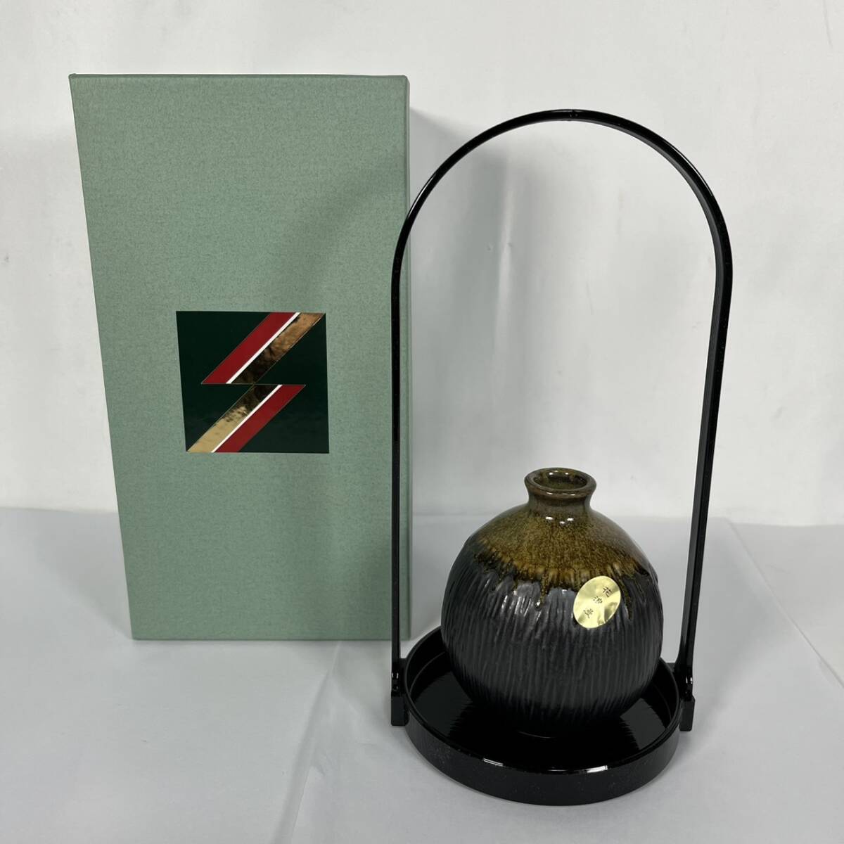 T) 一輪挿し 花瓶 花器 陶器 華道 茶道 台付き 花浪漫 利久流 T8G2508