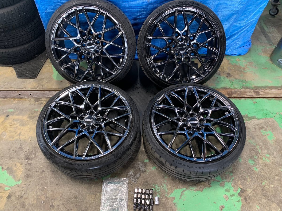 20インチ　RAYS　レイズ VERSUS　メッシュホイール　225/35ZR/20XL　8.5J　PCD114.3　5ｈ　SportContact7　22年製　ボルト付[S/18619]
