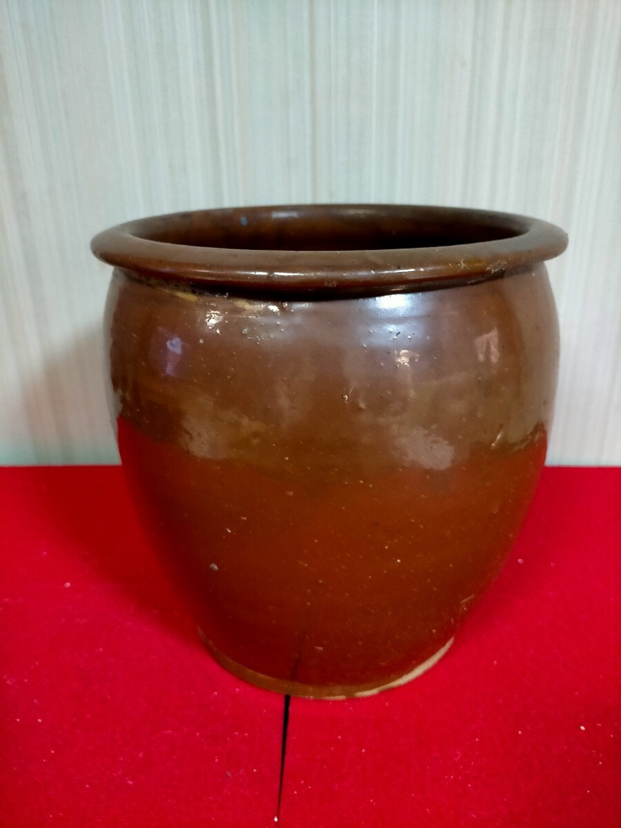 ● めだか鉢 睡蓮鉢 かめ 鉢 花器 陶器 昭和レトロ●kー2
