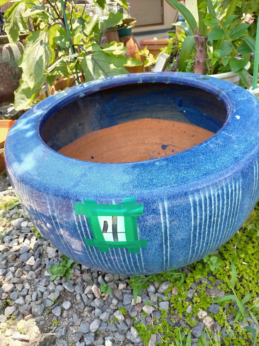 ● 大きなメダカ鉢 金魚鉢 火鉢 睡蓮鉢 陶器 昭和レトロ 古民具 陶器製●現物引取
