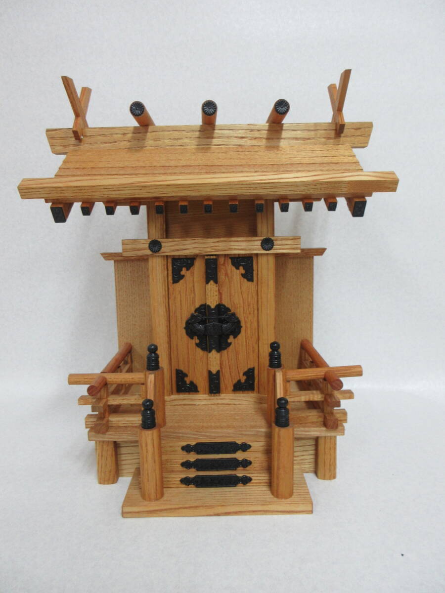 Ｔ５５２７　神棚　新品　未使用品　特別大特価　新けやき　中神明　高３９．５ｃｍ　幅３５ｃｍ　