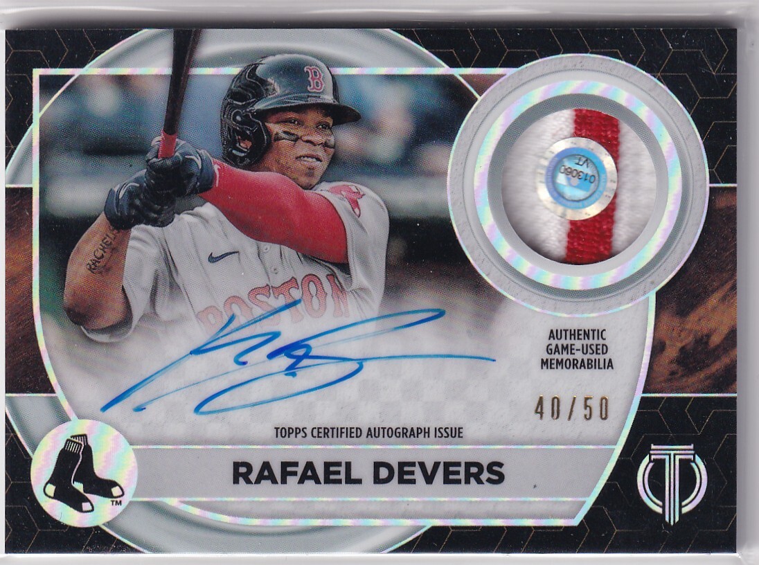 RAFAEL DEVERS (RED SOX) 2022TOPPS TRIBUTE AUTO AUTOGRAPH PATCH (#/50)