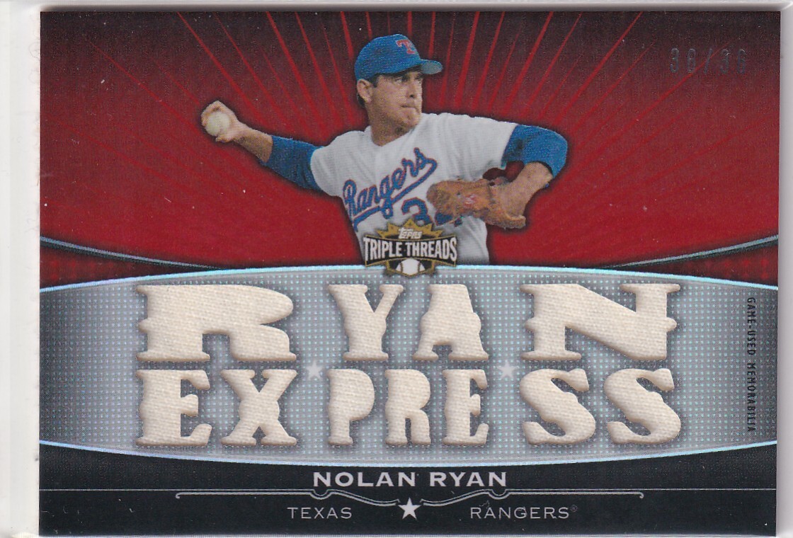 ラスト# NOLAN RYAN (RANGERS) 2011 TOPPS TRIPLE THREADS JERSEY RELIC (#36/36)