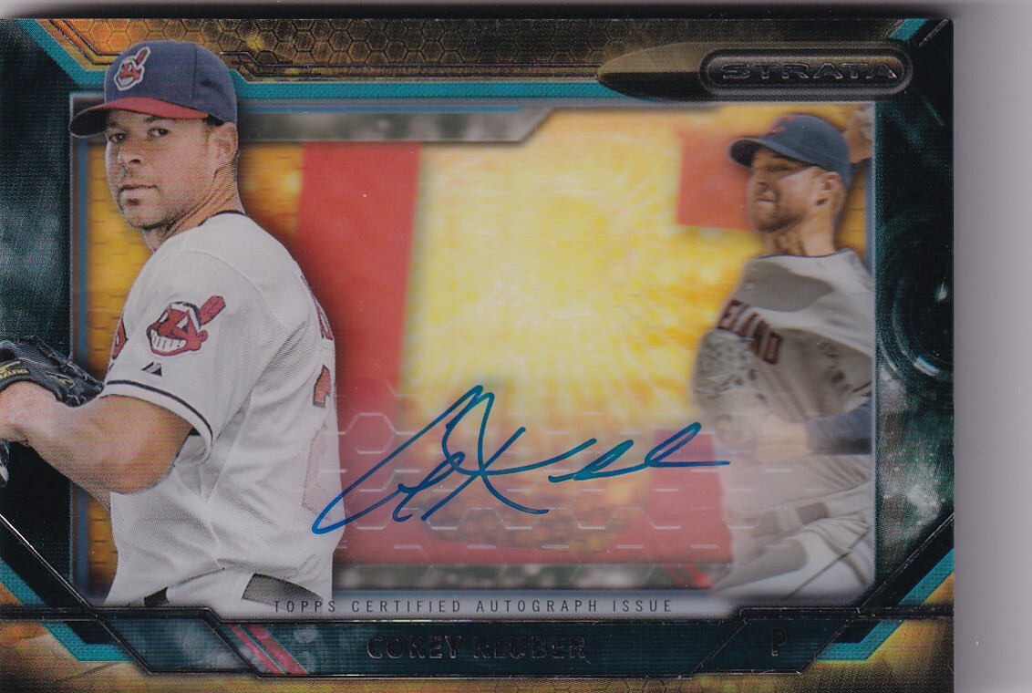 COREY KLUBER (INDIANS) 22015 TOPPS STRATA SIGNATURE AUTO AUTOGRAPH