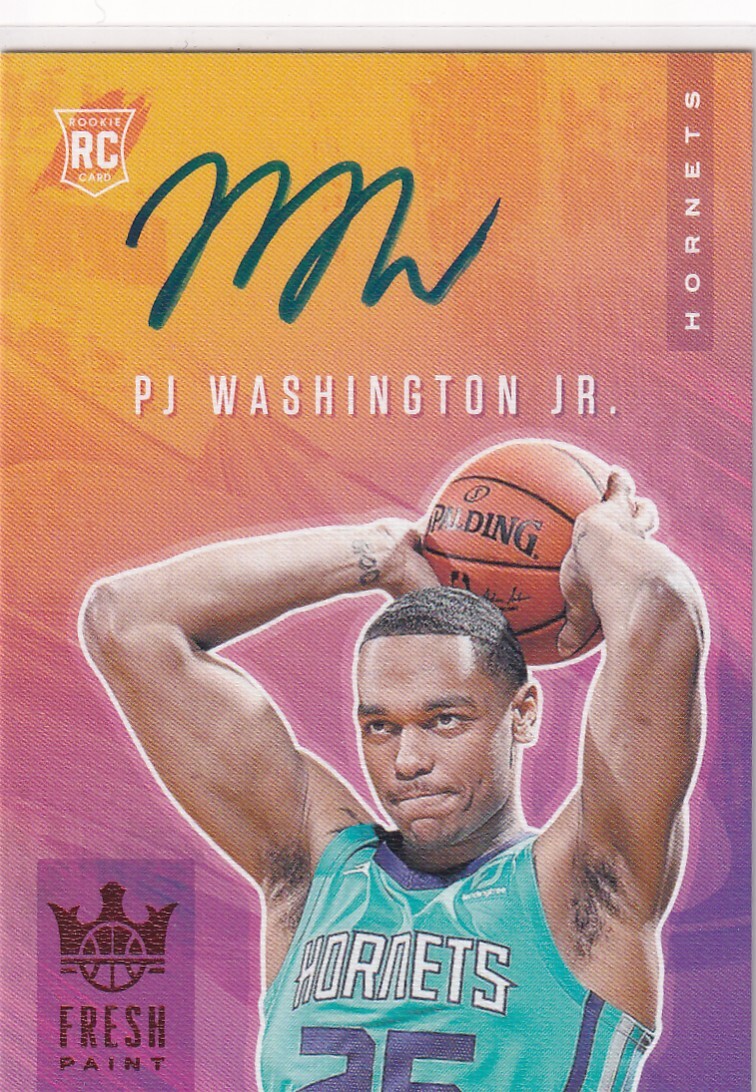 PJ WASHINGTON JR. (HORNETS) RC! 2019-20 PANINI COURT KINGS FRESH PAINT AUTO AUTOGRAPH RED (#/99)