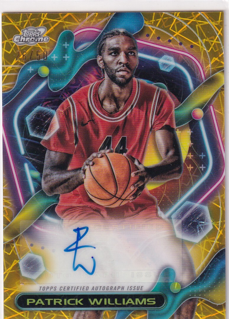 PATRICK WILLIAMS (BULLS) 2023-24 TOPPS CHROME COSMIC AUTO AUTOGRAPH GOLD REFRACTOR (#/50)