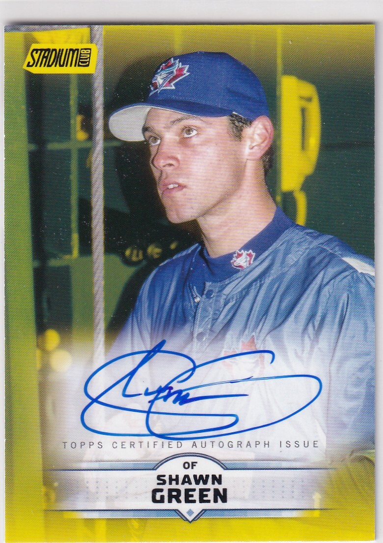SHAWN GREEN (BLUE JAYS) 2025 TOPPS STADIUM CLUB AUTO AUTOGRAPH YELLOW PARALLEL