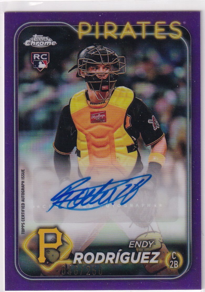 ENDY RODRIGUEZ (PIRATES) RC! 2024 TOPPS CHROME ROOKIE AUTO AUTOGRAPH PURPLE REFRACTOR (#/250)