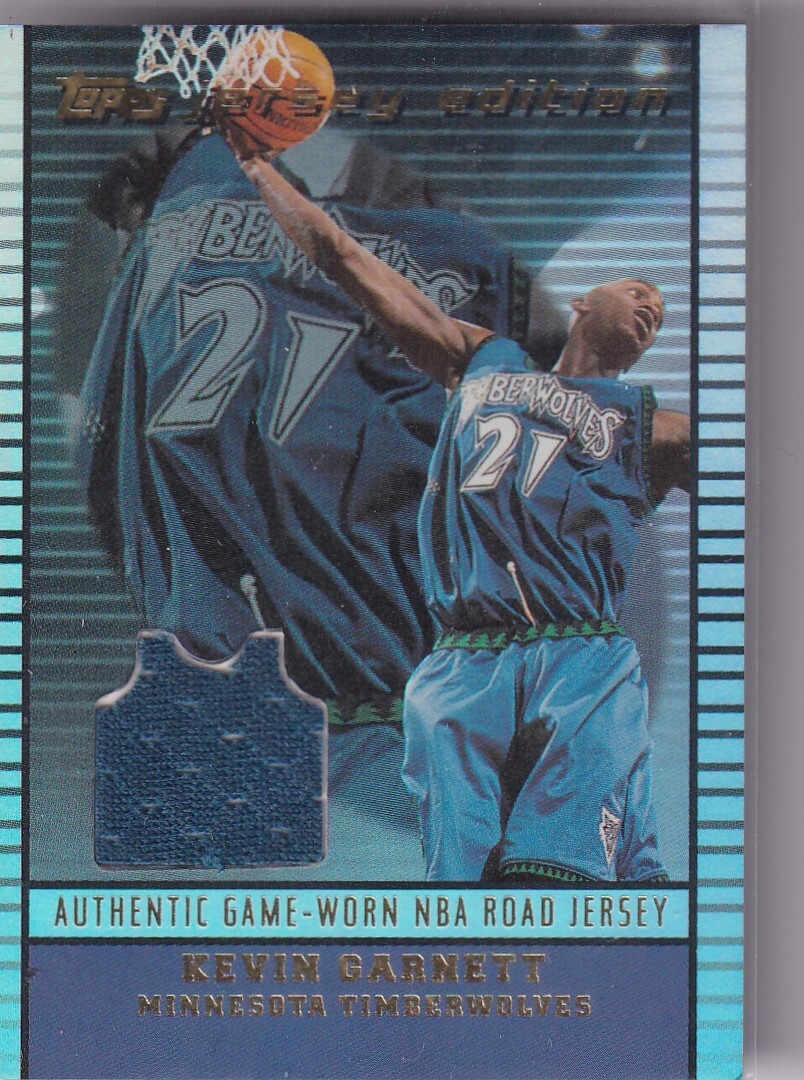 KEVIN GARNETT (TIMBERWOLVES) 2002-03 TOPPS JERSEY EDITION GAME-WORN JERSEY