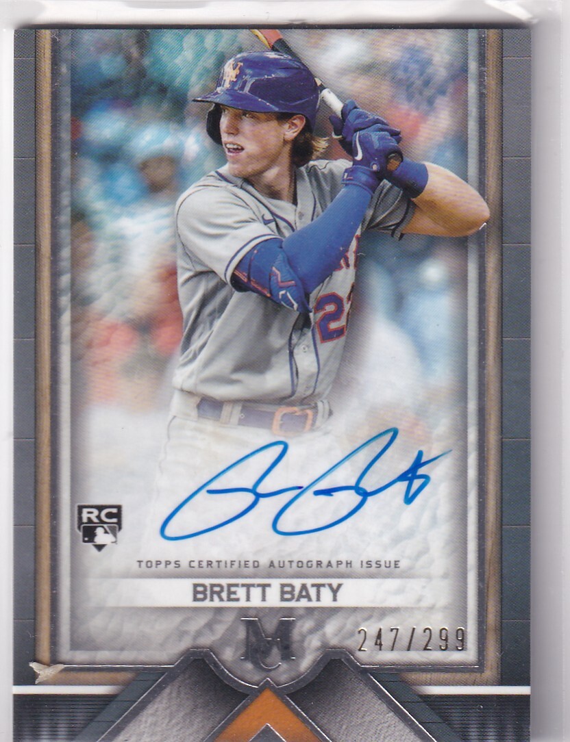 BRETT BATY (METS) RC! 2023 TOPPS MUSEUM COLLECTION ARCHIVAL AUTO AUTOGRAPH (#/299)