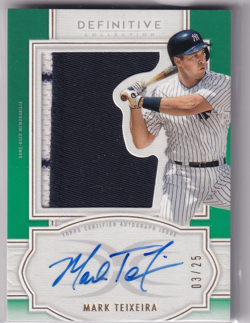 25枚限定! MAX TEIXEIRA (YANKEES) 2020 TOPPS DEFINITIVE COLLECTION PATCH AUTO AUTOGRAPH GREEN (#/25)