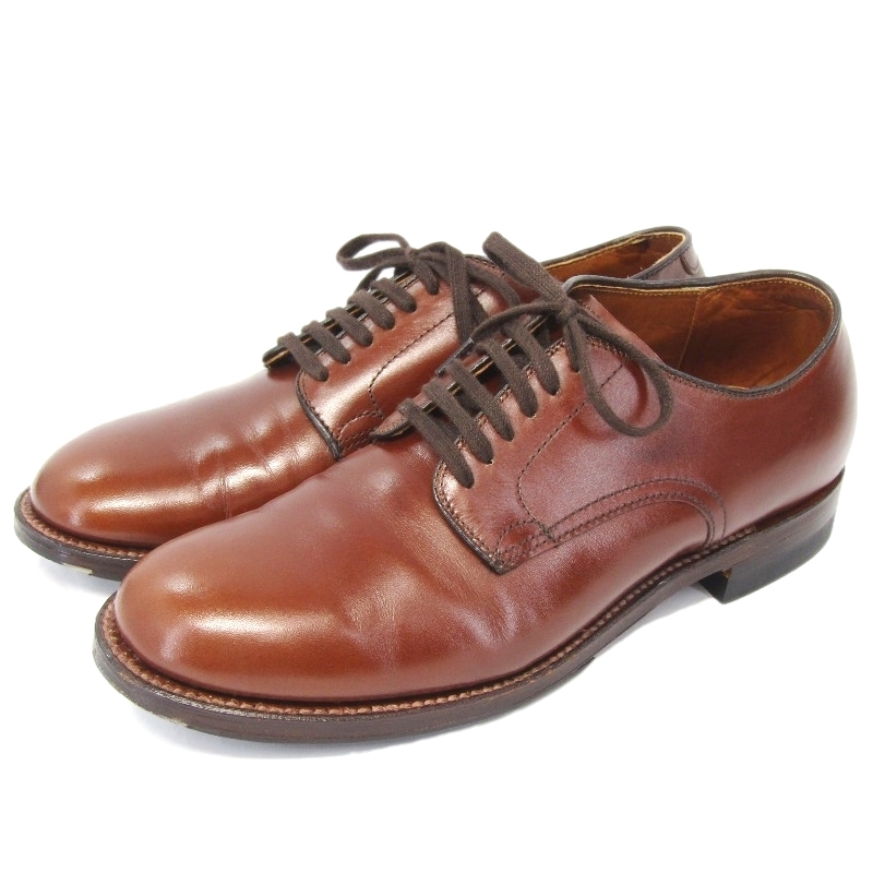 Alden × TOMORROWLAND オールデン US8.5D 26.5cm プレーントゥ 53713 別注 379X ミリタリーラスト ハンターブラウン カーフ 35005732
