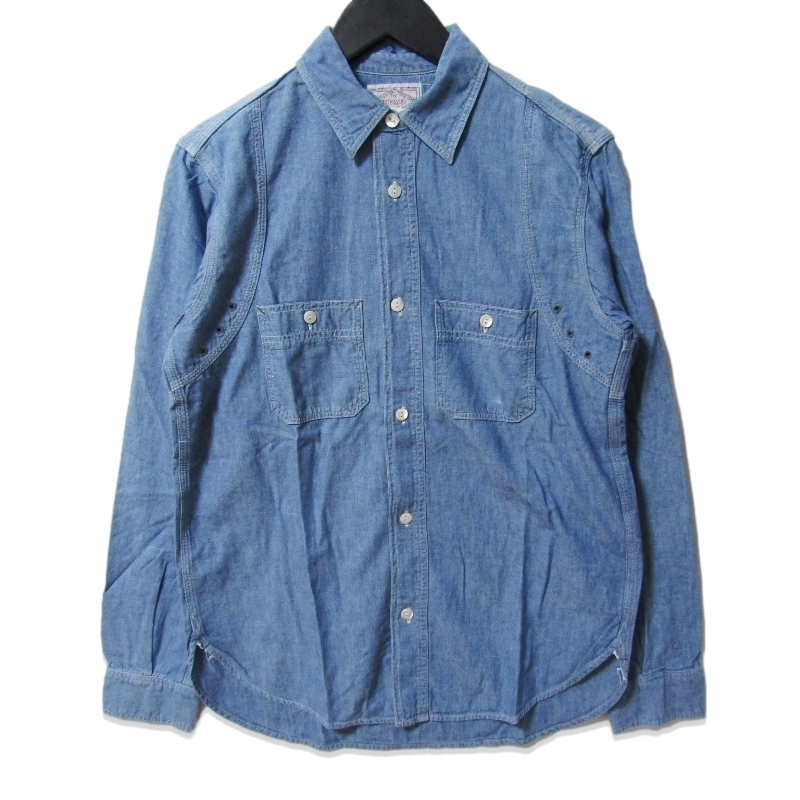 WORKERS ワーカーズ 長袖シャンブレーシャツ Champion Shirts チャンピオンシャツ コットン 日本製 ブルー 14.5 27114155