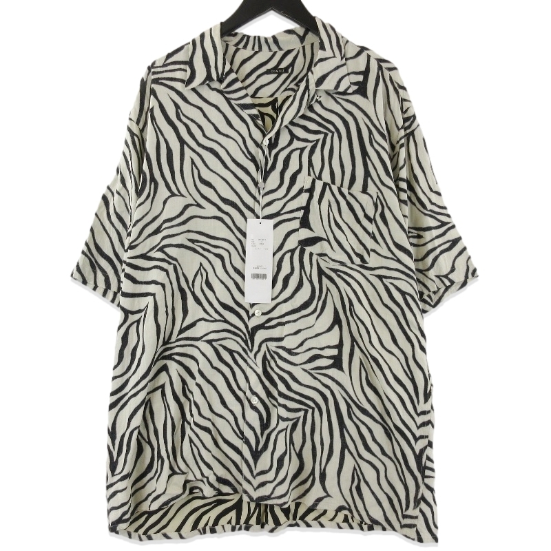 未使用 COMOLI コモリ 半袖オープンカラーシャツ D01-02013 26ss 開襟 日本製 レーヨン Zebra 3 71016223