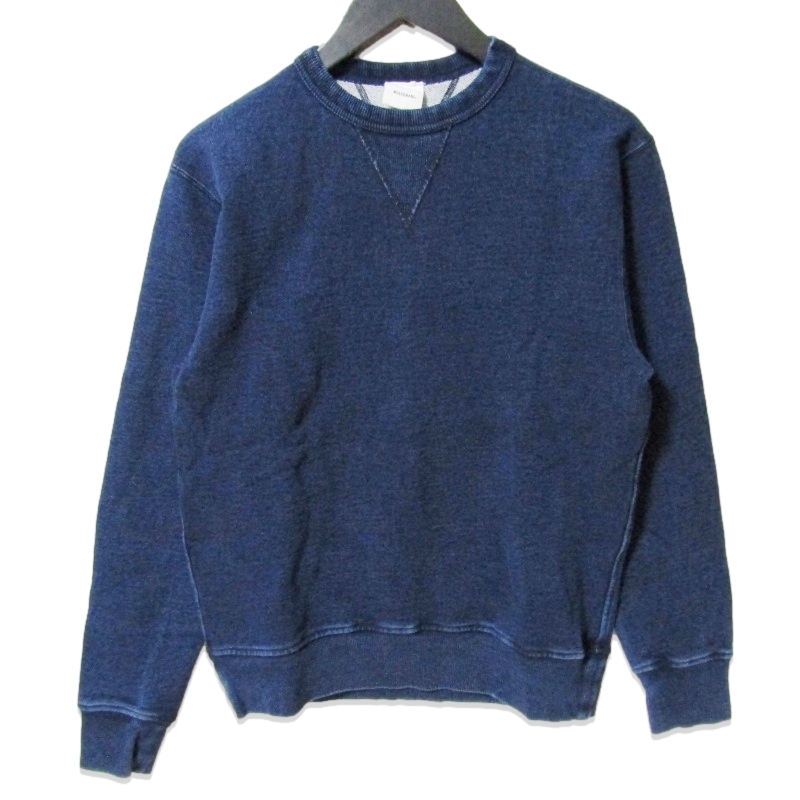 美品 MOLTEMANI モルテマニ クルーネックスウェット MM-24AW-SW01 コットン 日本製 インディゴ M 27114290