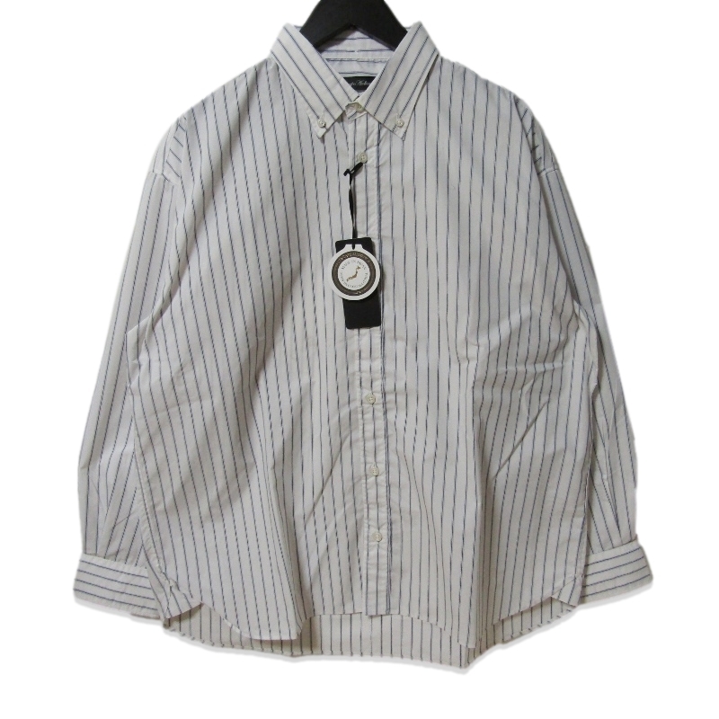 未使用 UPSCAPE AUDIENCE アップスケープ オーディエンス 長袖シャツ AUD6667 ボタンダウンシャツ吸水速乾 アイボリー M 27114331