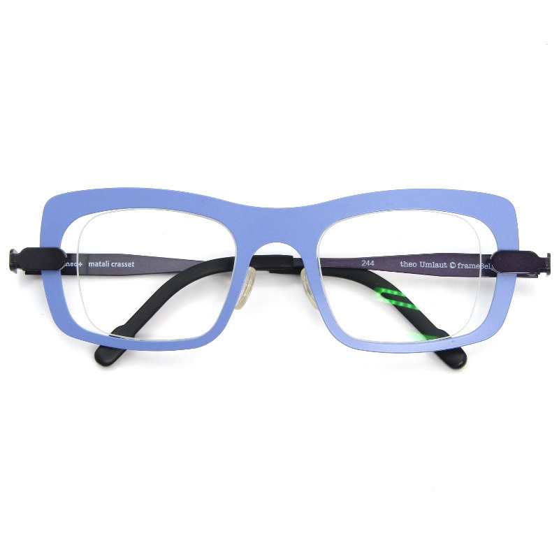 美品 theo × Matali Crasset テオ マタリクラッセ メガネフレーム Umlaut 度入り 244 Bluesy Purple/Lavender Matte 54001242