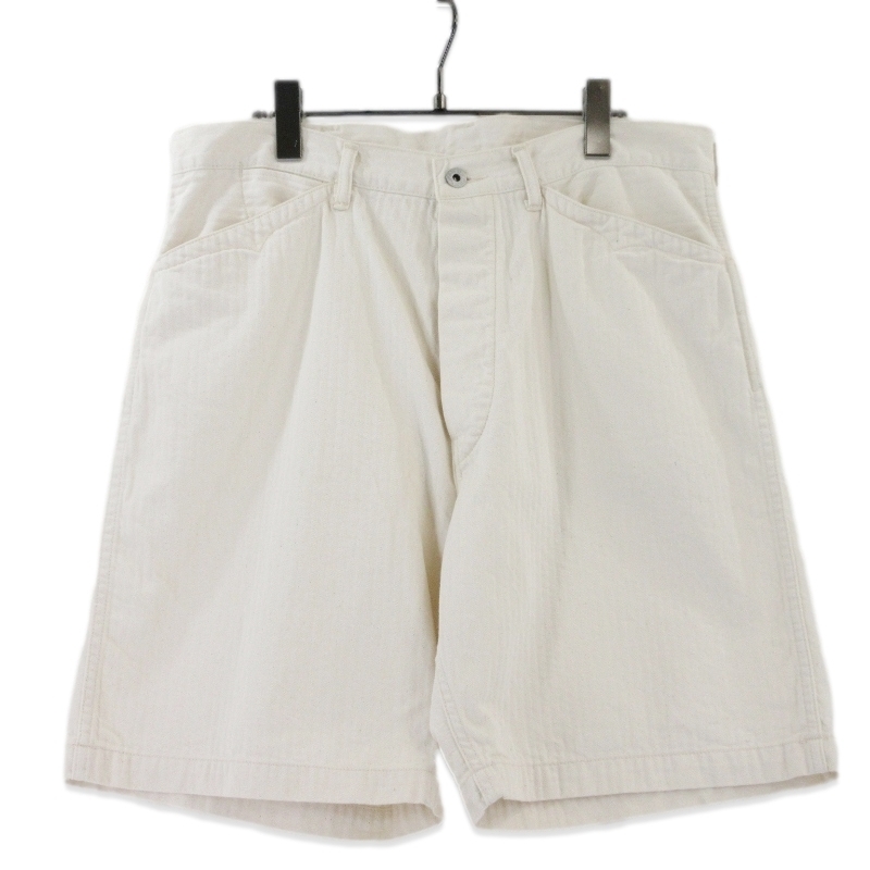 未使用 POST O'ALLS ポストオーバーオールズ SWEETBEAR SHORT 3327S-MH4 ショートパンツ ヘリンボーン mini HBT ナチュラル L 99001467