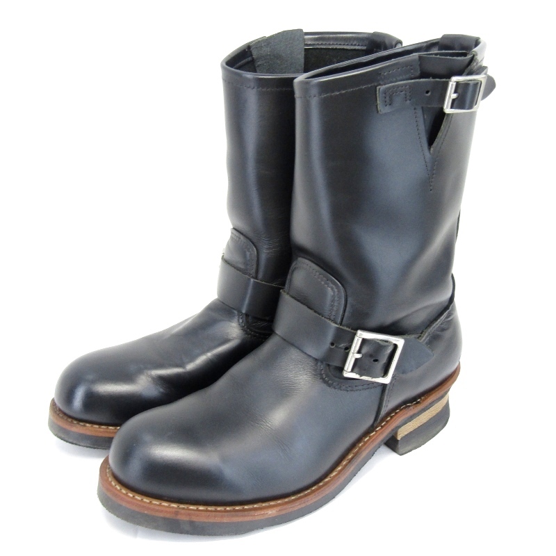 美品 REDWING レッドウィング US9.5D 27.5cm エンジニアブーツ 2268 2019年製 スチールトゥ プルオンブーツ ブラック クローム 35005780