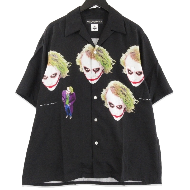 WACKO MARIA × THE DARK KNIGHT TRILOGY ワコマリア 半袖アロハシャツ TDKT-WM-HI05 25SS ジョーカー ブラック 黒 M 71016383