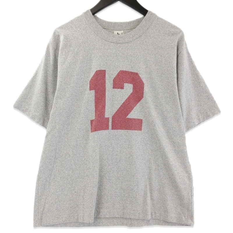 blurhmsROOTSTOCK ブラームス 半袖Tシャツ bROOTS23S32 Cotton Rayon 88/12 Print Tee 染み込み 杢グレー グレー 0 71016374