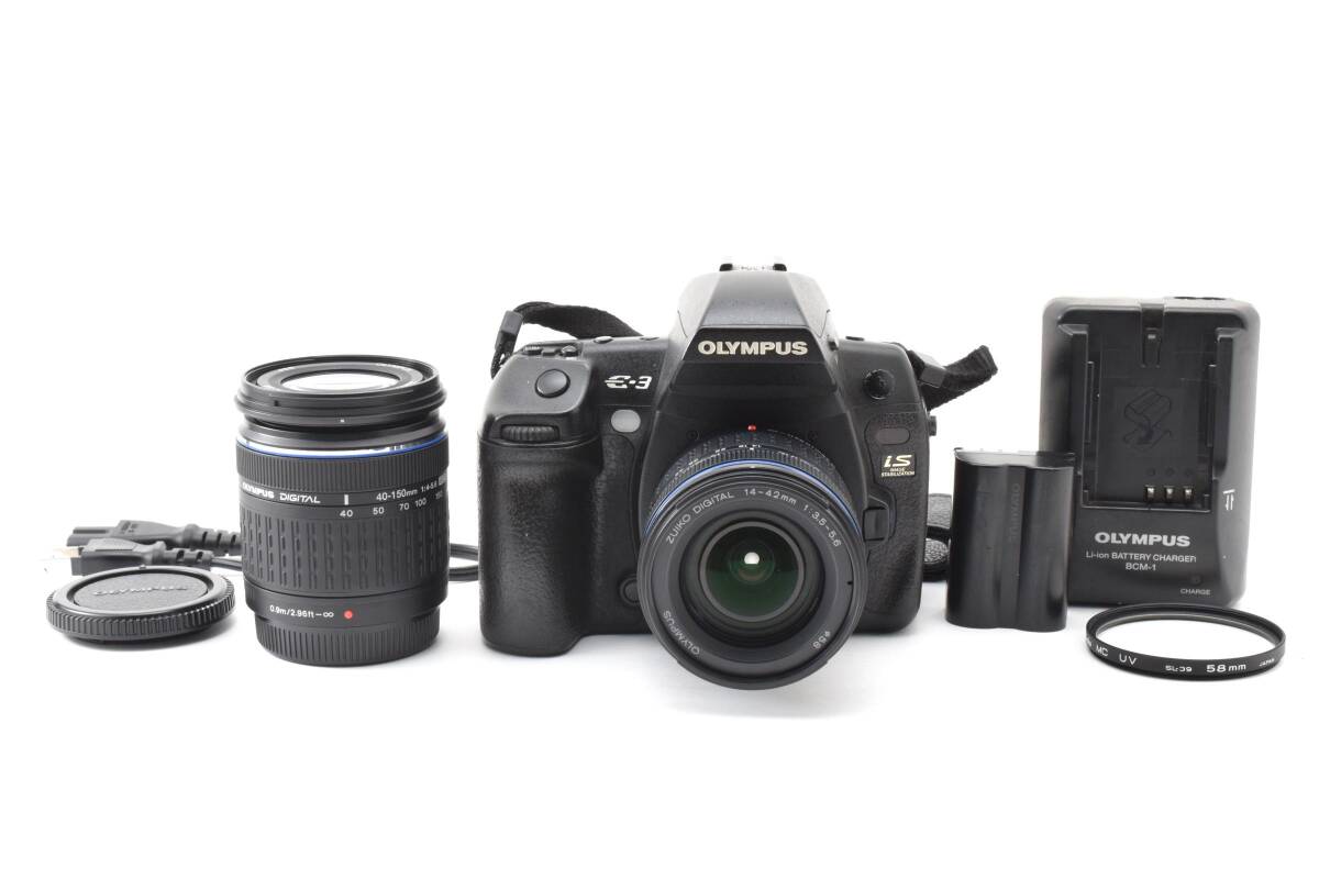 ★良品★ショット数16,686回★オリンパス OLYMPUS E-3 + ZUIKO DIGITAL 40-150mm F4-5.6 + 14-42mm F3.5-5.6 ★ W0752＃5520