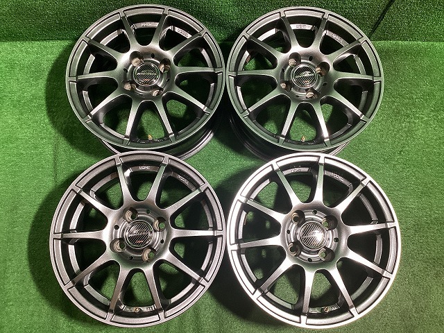 A-TECH　シュナイダー　14インチアルミホイール 5.5J ＋38 4H PCD100 4本セット I1-3　GS