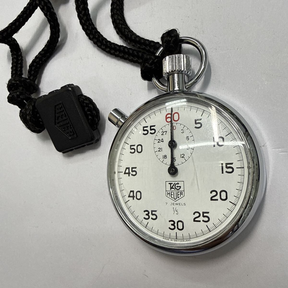 HEUER 7 JEWELS 1/5 ホイヤー 7石 手巻き ストップウォッチ 動作品 TAG HEUER タグ・ホイヤー