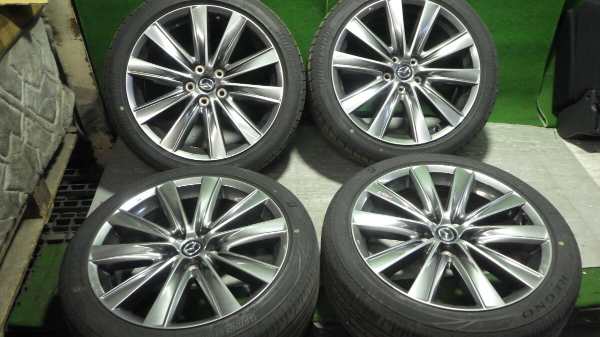 売切 6BA-GJ5FP アテンザセダン 後期 最終型 19インチ 114.3/5穴 19-7.5J OFF45 225/45R19 純正ホイール タイヤ 4本 08-07-21-819 D-6-2
