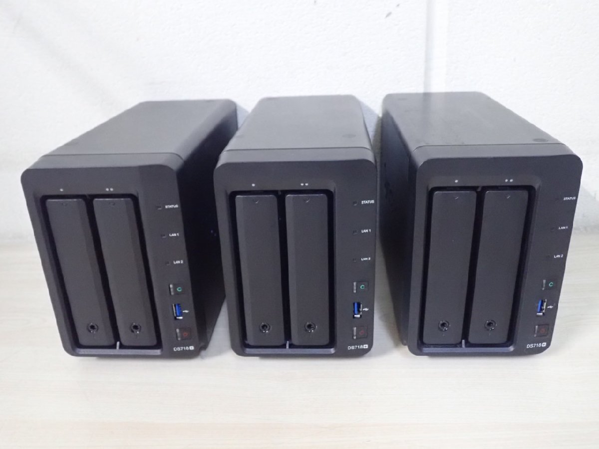 【3台セット】Synology DiskStation DS718+ 2ベイ NAS HDDなし 鍵なし 動作品（@2224）