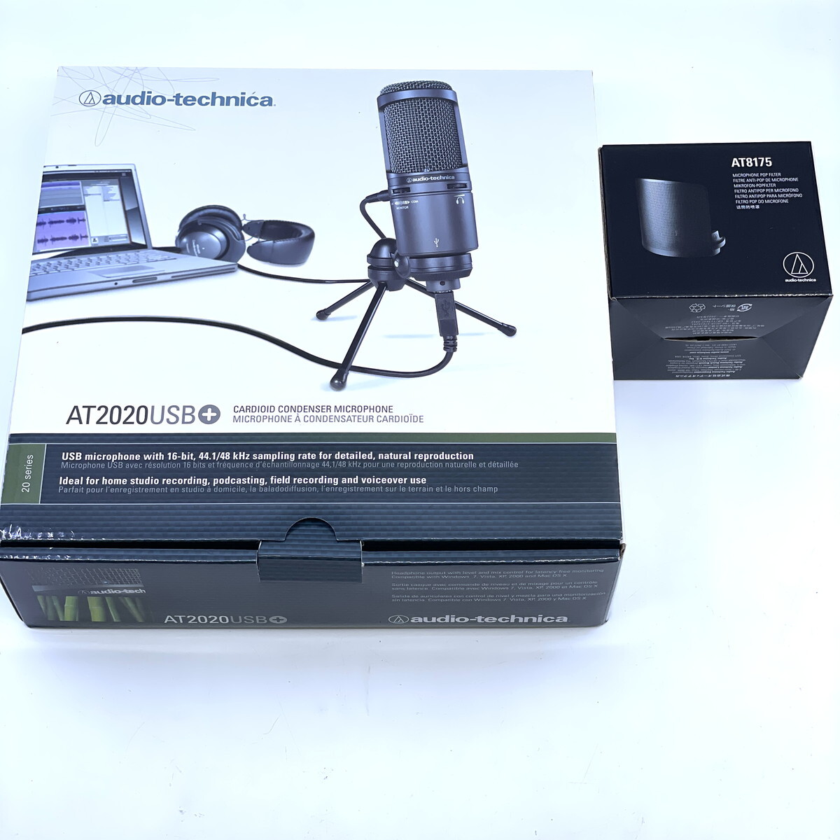 オーディオテクニカ AT2020USB+ USBコンデンサーマイク ポップガード AT8175 セット 動作確認済み 送料無料(Y0724_3)