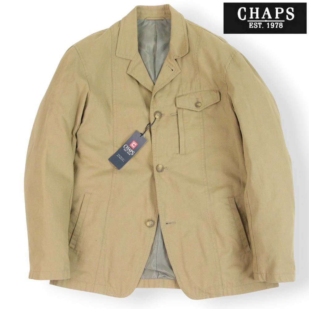 新品タグ付き CHAPS RALPH LAUREN ラルフローレン コットンダック 3つボタン テーラードジャケット ベージュ XL【参考価格￥18,900-】