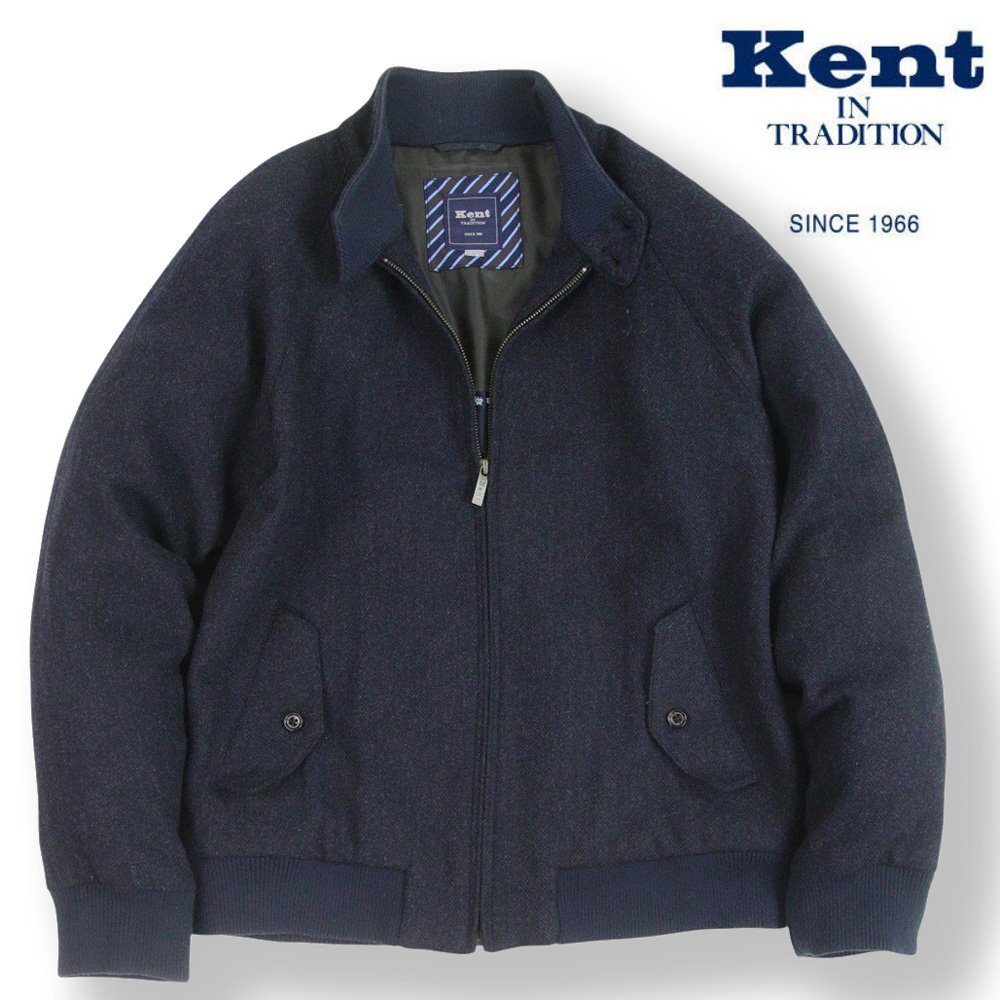 極美品 VAN JAC ヴァンヂャケット Kent ケント ヘリンボーン ツイードウール バラクータ G9 スイングトップ ハリントンジャケット 紺 XL