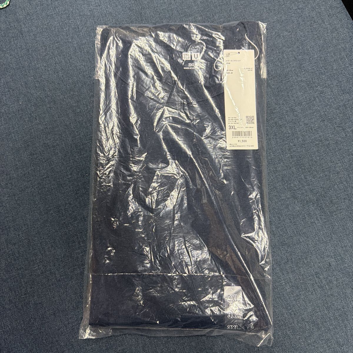 ★ UNIQLO ユニクロ　クルーネックTシャツ　半袖　紺　ネイビー　NAVY　３XL（４L）新品未使用 その２ ★