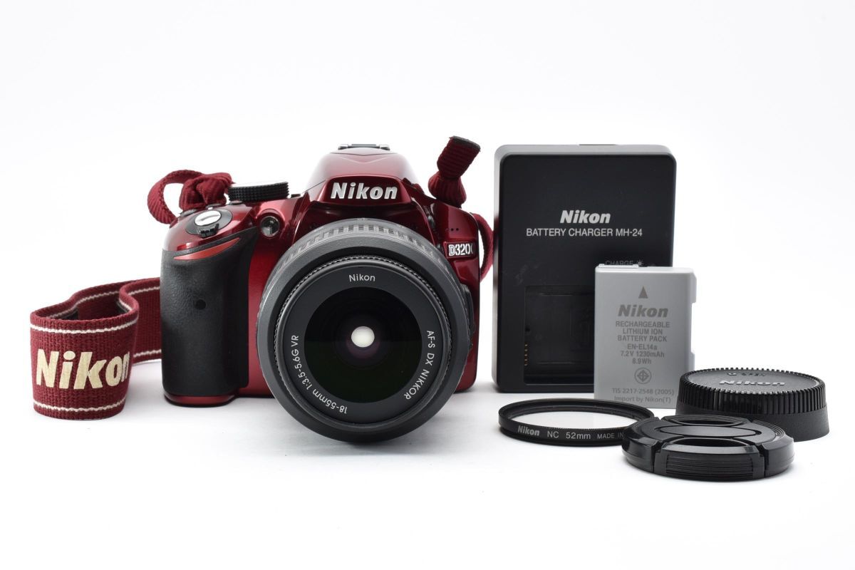 【動作好調】 Nikon ニコン D3200 レッド レンズキット デジタル一眼カメラ #4814