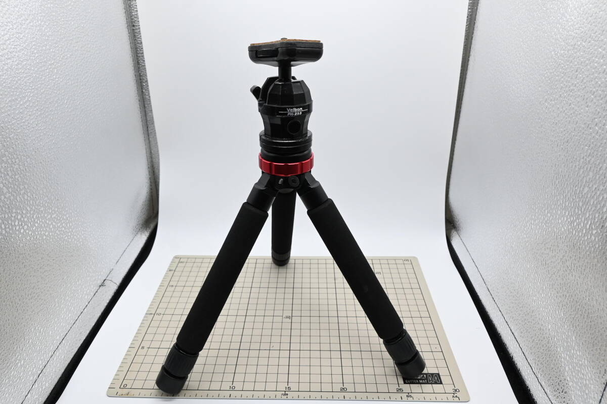 メーカー不明のミニ三脚+Velbon_PH-253