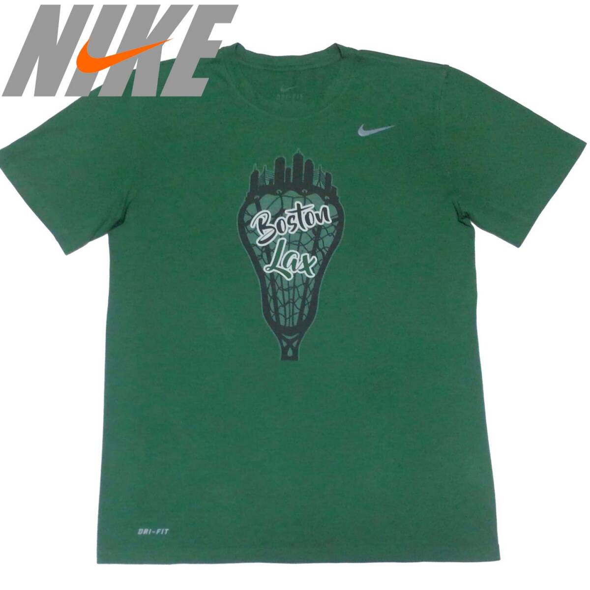 ナイキ NIKE ドライフィット DRI-FIT 半袖 Ｔシャツ 緑 トレーニング ランニング アスレチック ラクロス LAX カレッジ 大学