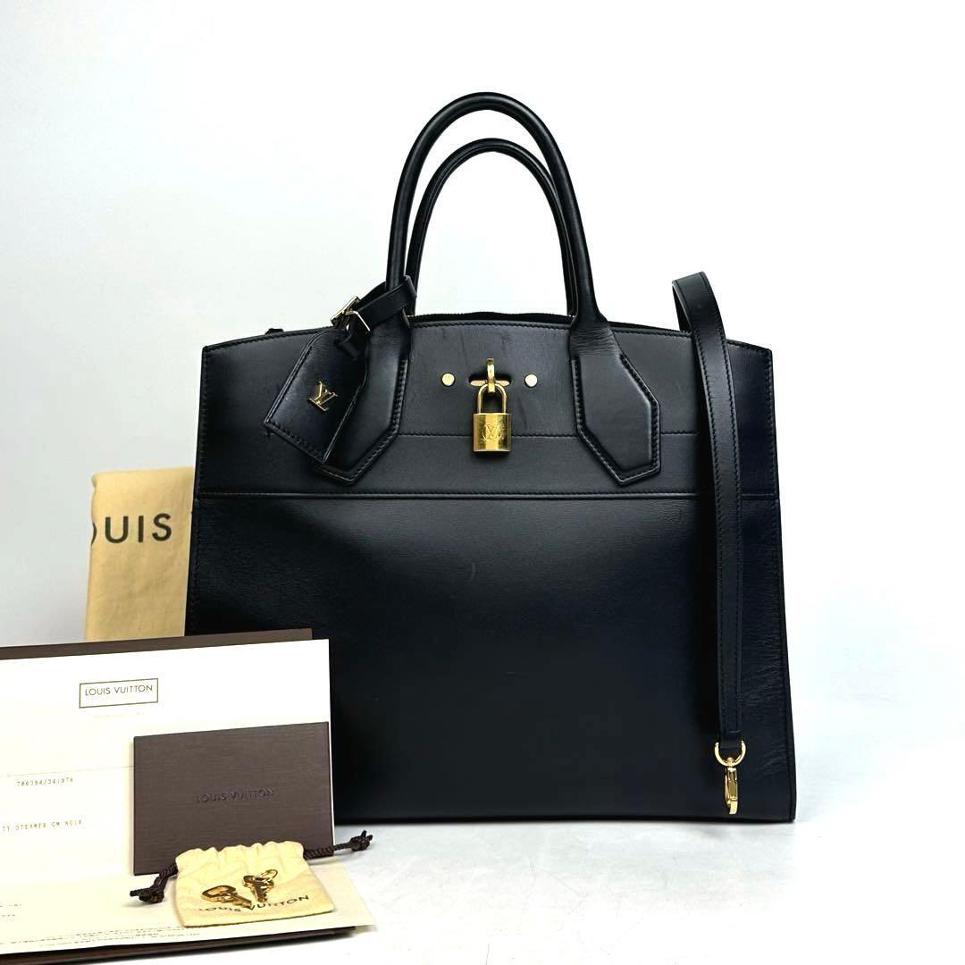 【極美品】LOUIS VUITTON ルイヴィトン シティスティーマー GM M51031 2way ハンドバッグ ショルダーバッグ ノワール レザー 黒 証明書付き