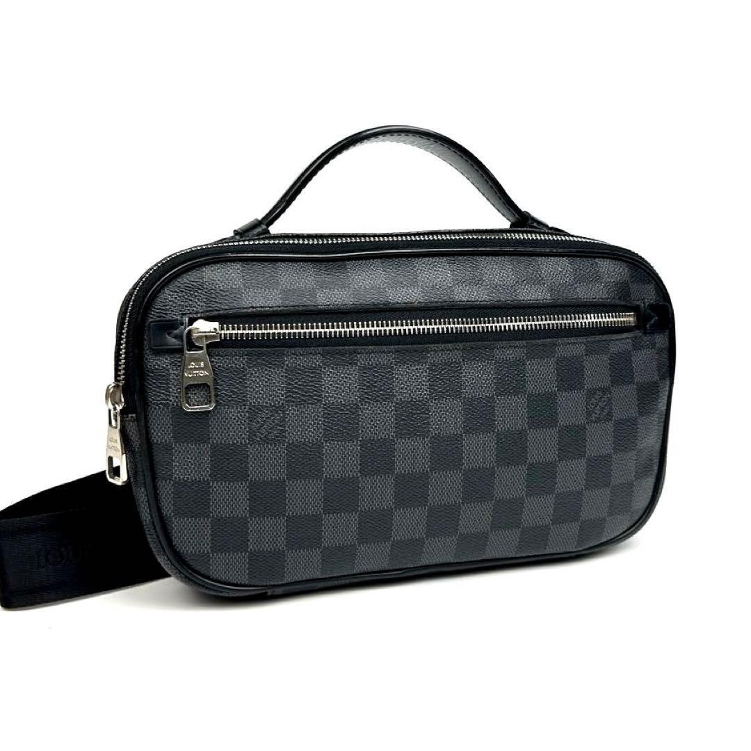 【極美品】LOUIS VUITTON ルイヴィトン ダミエ グラフィット アンブレール N41289 ボディバッグ ウエストポーチ ショルダーバッグ レザー