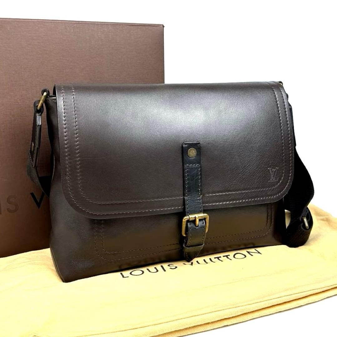 【極美品】LOUIS VUITTON ルイヴィトン ユタ オハマ M92994 ショルダーバッグ メッセンジャー ビジネスバッグ 男女兼用 書類鞄 レザー 箱