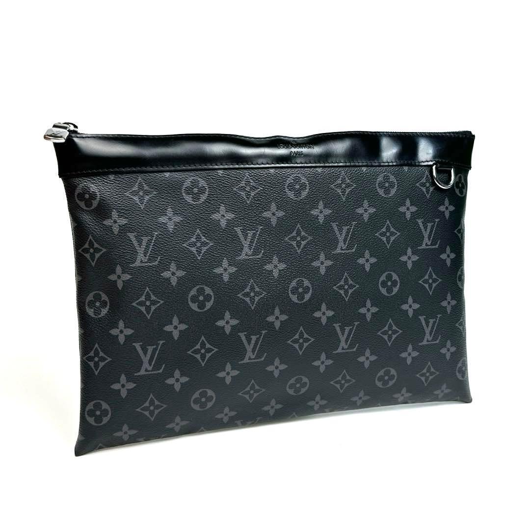 【美品】LOUIS VUITTON ルイヴィトン モノグラム エクリプス ポシェット ディスカバリー クラッチバッグ M62291 男女兼用 pvc レザー 人気