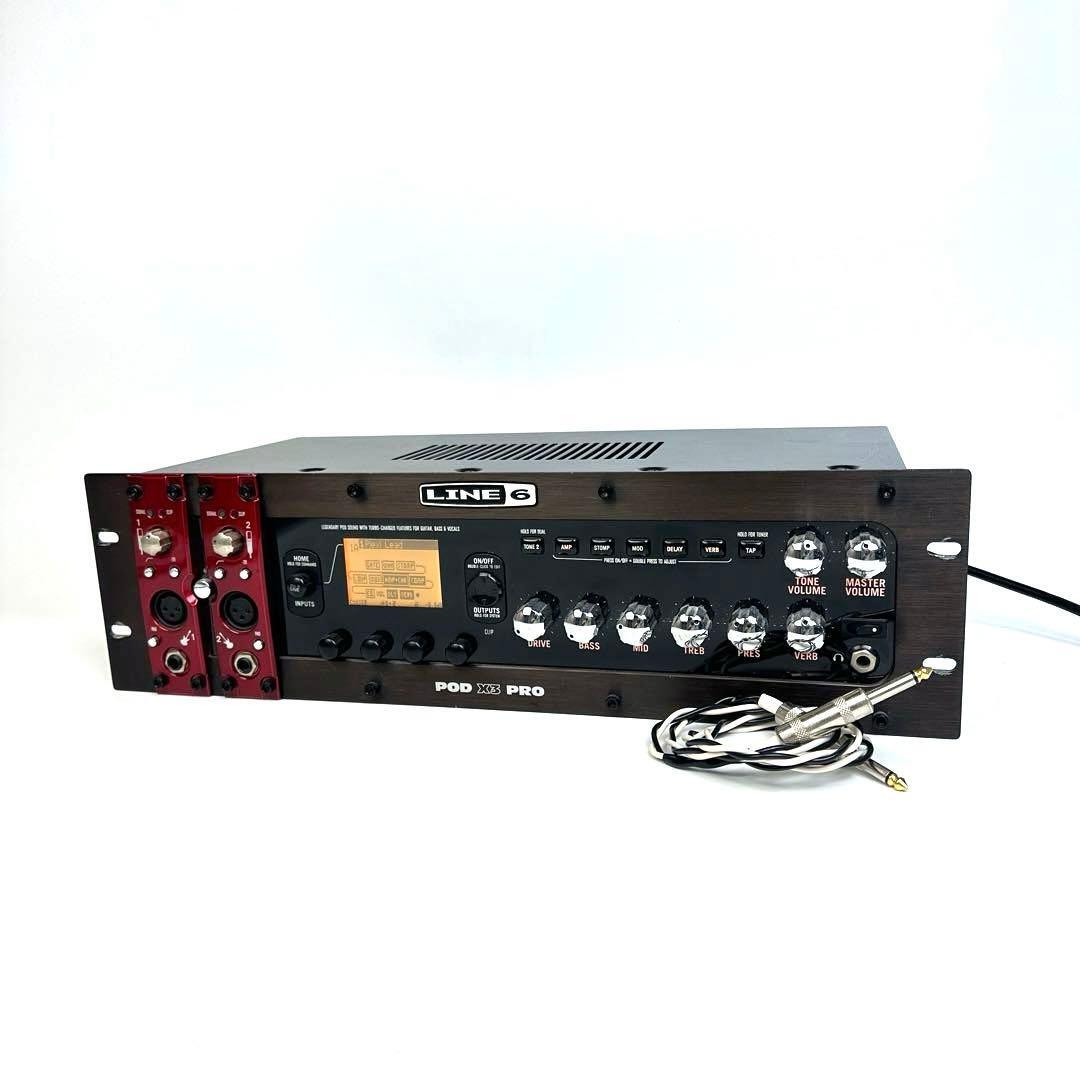 Line6 ラインシックス ラック型 アンプシミュレーター POD X3 PRO ポッド 動作確認済み 純正電源ケーブル BELDEN スピーカーケーブル 中古