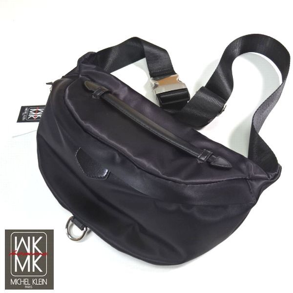 ◎新品 MK MICHEL KLEIN HOMME エムケーミッシェルクランオム ボディバッグ ショルダーバッグ 高密度ナイロン 黒 メンズ