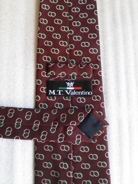 M.T.Valentino　刺柄　シルクポリネクタイ　送料１８０円　まとめ取引対応可能