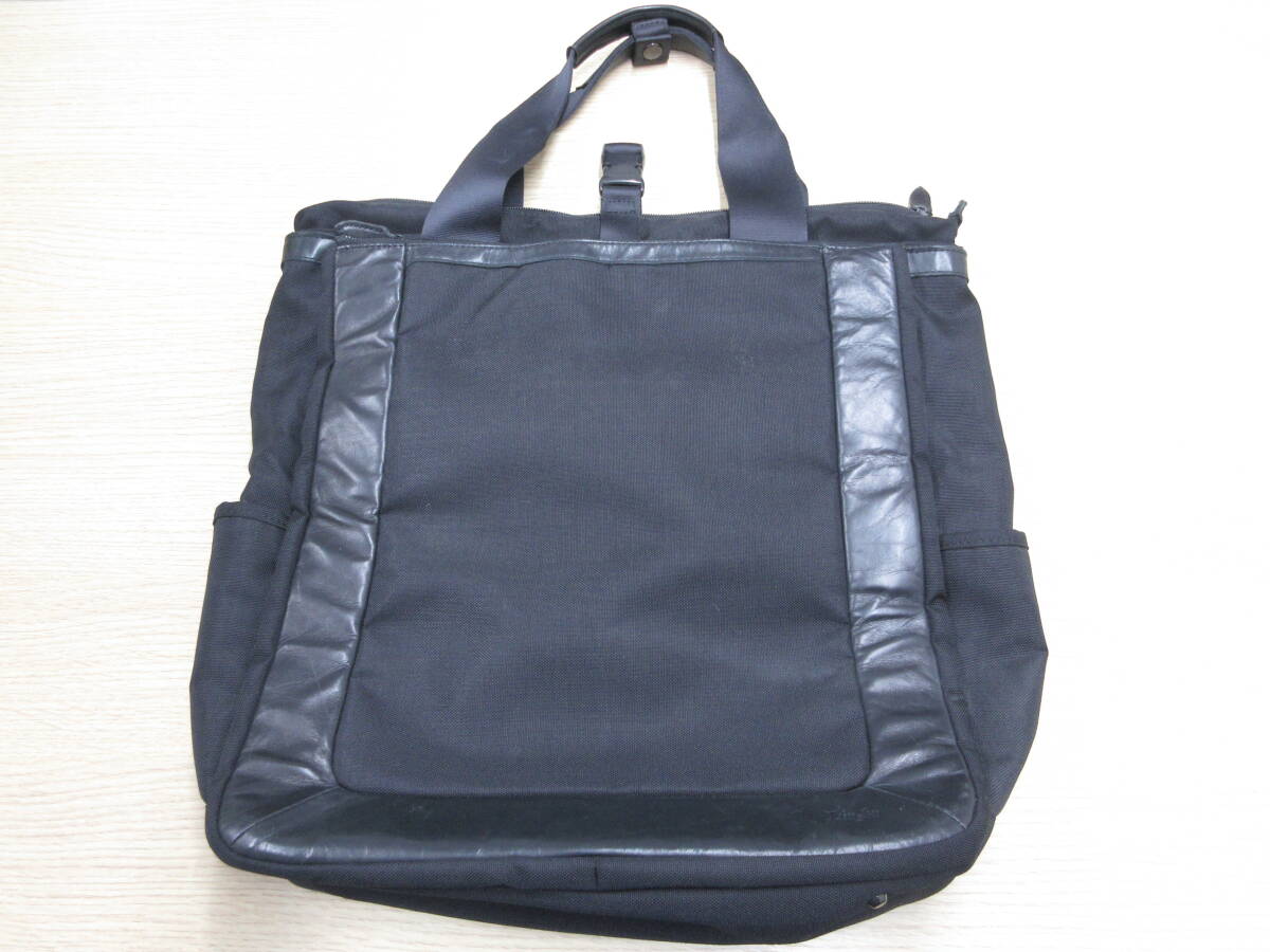 ☆バッグ Lin-ku 輪怐 リンク 2WAY トート/リュック ブラック/黒 ナイロン×レザー ビジネス 通勤 メンズバッグ 中古☆