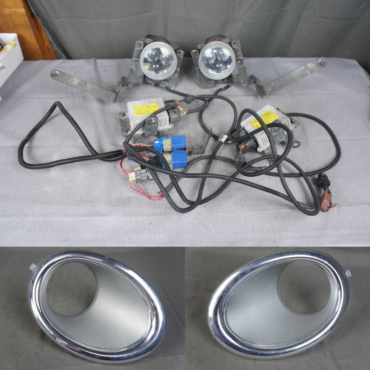 左右セットフォグランプ メッキ カバー付 NE51 中期 HWS エルグランド外し P4236 62256-WL700 62257-WL700 参考 E51 ME51 MNE51 @21866s