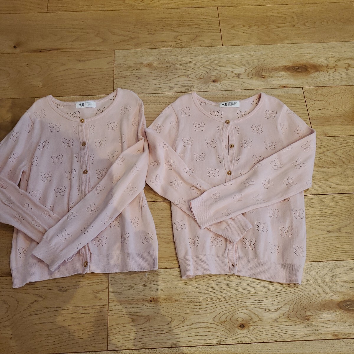 ★双子★　H&M　サマーニットカーディガン　美品　ピンク